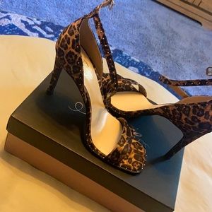 Fergie Remix animal print heeled sandal